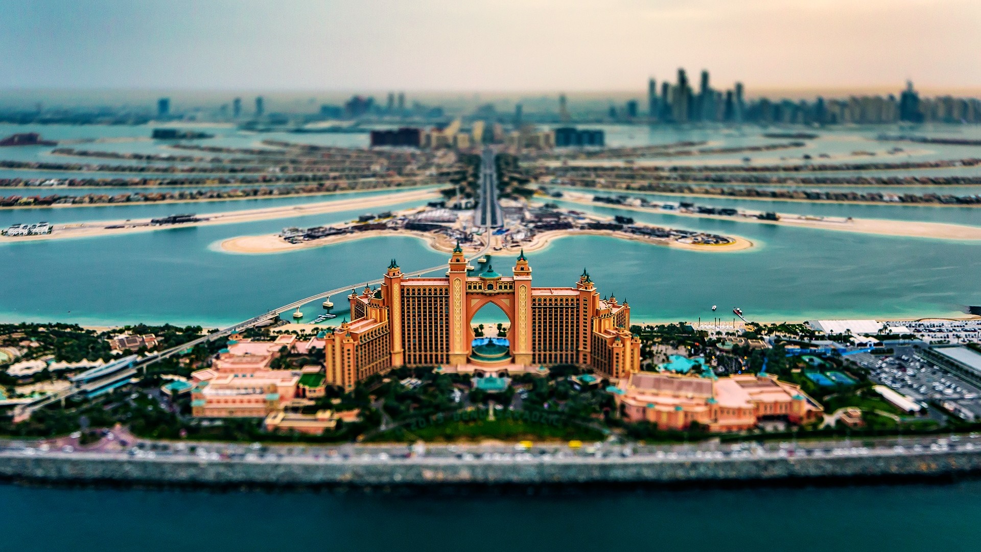 1142423 sea city cityscape bay architecture vehicle photography hotel skyline coast harbor horizon panorama island United Arab Emirates Dubai dock birds eye view tilt shift inf 1